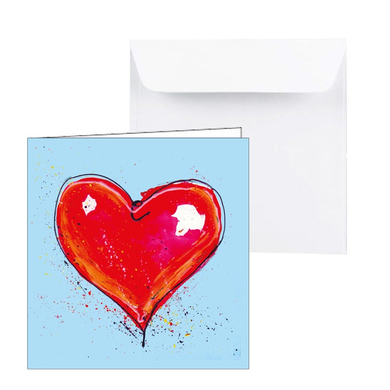 Conjunto de 5 cartas con corazones tarjetas de corazón | Etsy