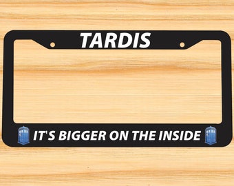 Gallifrey Time Lords University DR WHO FANS Glossy Black License Plate Frame
