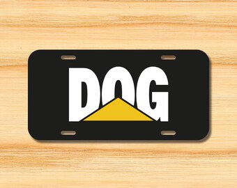 CAT Aluminum License Plate Tag with Black Logo Caterpillar Truck Car Semi NEW