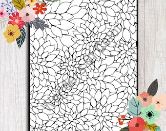 Printable Adult Coloring Page | Flower Petal Pattern | Stress Management | Art Therapy | Instant Digital Download | Wonders Of Color