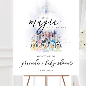 Modern Baby Disney Baby Shower Invitation Disney Castle Baby Etsy