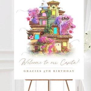 DIGITAL Casita Birthday Welcome Sign, Birthday, Minimalist, Modern, Watercolor, floral, muted, simple
