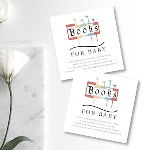 Babyland Baby Shower Bücher für Baby Karte, Einlegeblatt, Modern, Minimal, Gedämpfter Regenbogen, Die glücklichste Dusche der Welt, der glücklichste Geburtstag der Welt