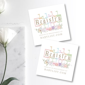 Babyland Baby Shower Register Karte, Registereinsatz, Modern, Minimal, Muted Rainbow, Pastel, Happy shower on earth, Registerkarte