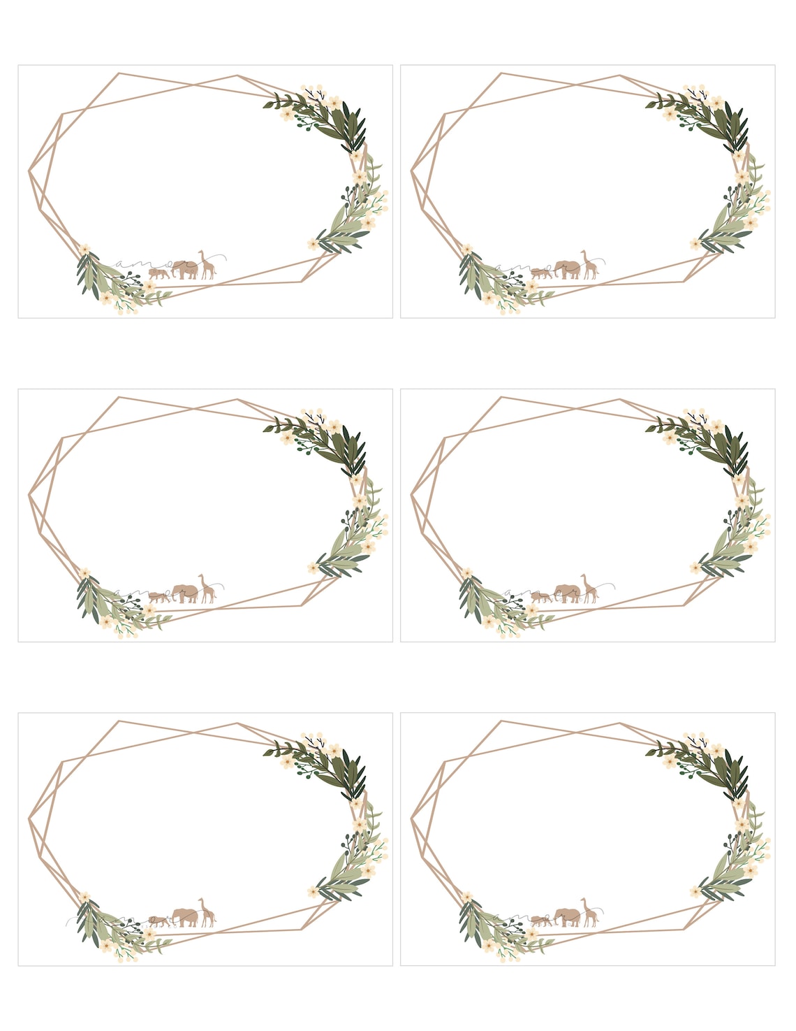 Jungle Place Cards Printable Free