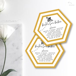 Oh Babee Moderna geometriska bi-babyshowerböcker för babykort, modern bi-inbjudan, söt som honung, Buzz On Over, honungskakaböcker för baby
