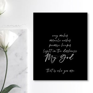 Way Maker Sinach Lyrics Art Print, Way Maker Lyrics, Way Maker, Miracle Worker, Versprechen keeper, Licht in der Dunkelheit, mein Gott, Wandschild Bild 4