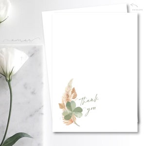 Aquarelle minimaliste moderne Mars Cartes de remerciement, quelle chance avons-nous Baby Shower, Lucky Four Leaf Clover Thank You Cards, shamrock shower