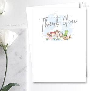Carte de remerciement Boy Story Baby Shower, carte de remerciement moderne Boy Story, carte de remerciement anniversaire Boy Story, jouet carte de remerciement