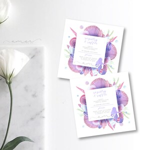 Little Mermaid Baby Shower Registry Card, Diaper Card, Mermaid themed Baby Shower, Mermaid Registry Insert, Modern Mermaid Baby Shower Card