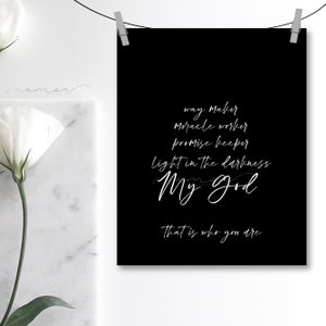 Way Maker Sinach Lyrics Art Print, Way Maker Lyrics, Way Maker, Miracle Worker, Promise Keeper, Light in the Darkness, My God, Wall Sign image 3