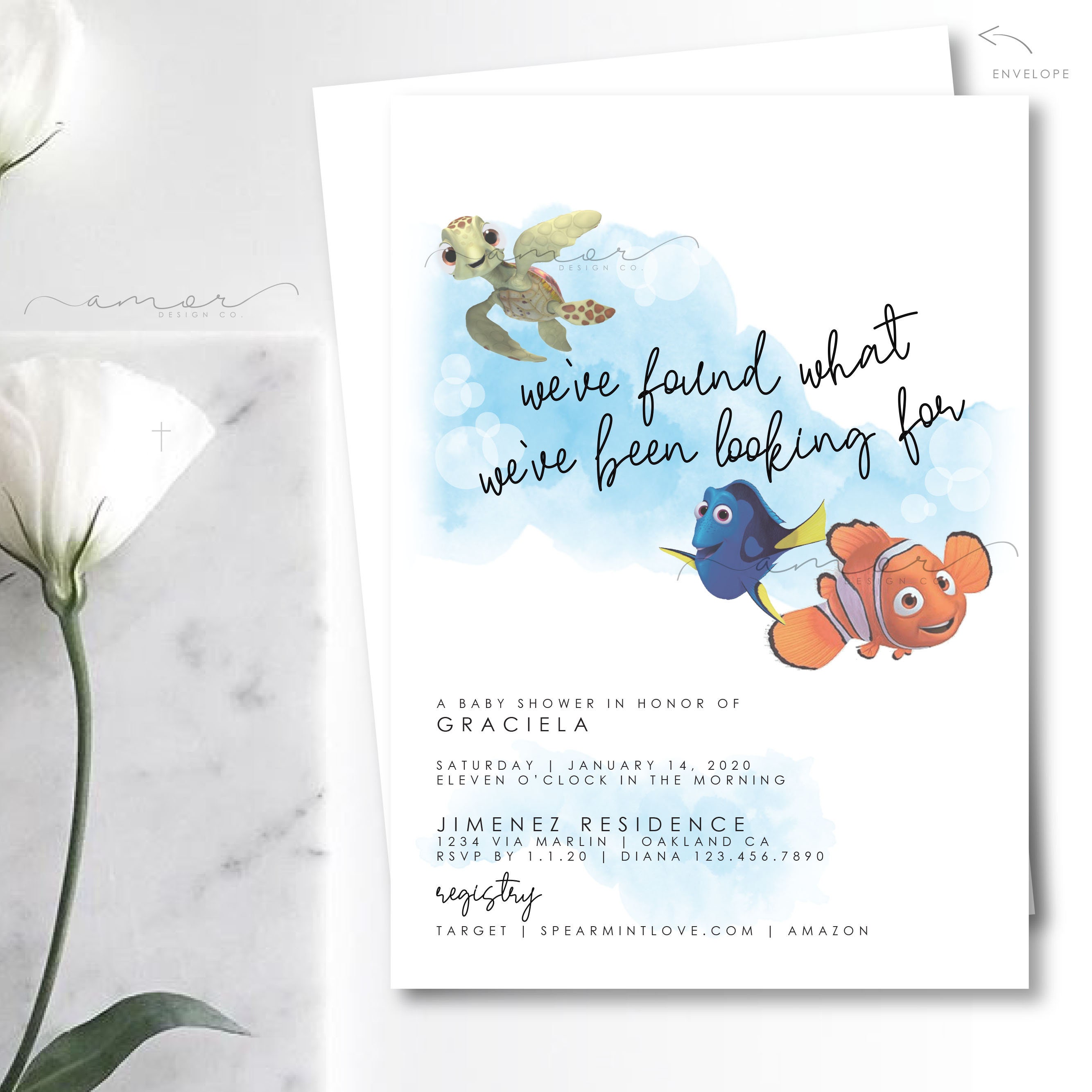 Finding Nemo Baby Shower Invitation Modern Finding Nemo Etsy Finding Nemo Baby Shower Invitation Modern Finding Nemo Etsy