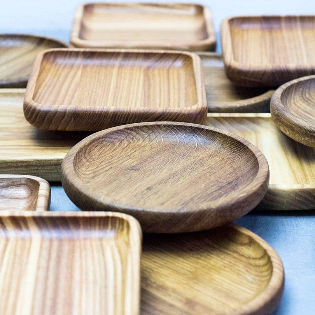 Wooden Round Saucer Small Dish for Snack Etsy