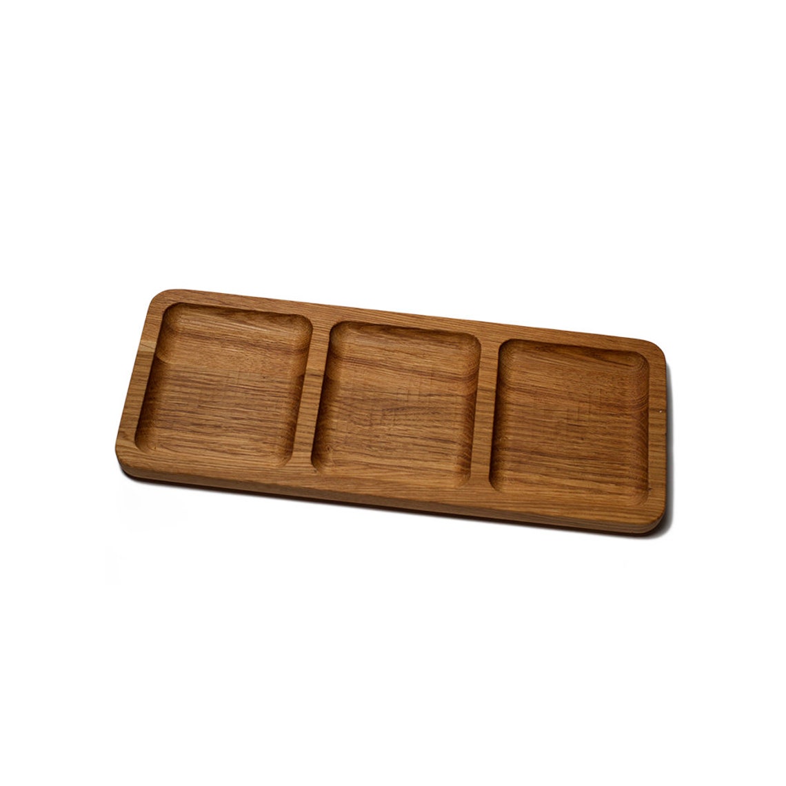 Divided Plate Small Wooden Serving Tray With 3 Sections Etsy