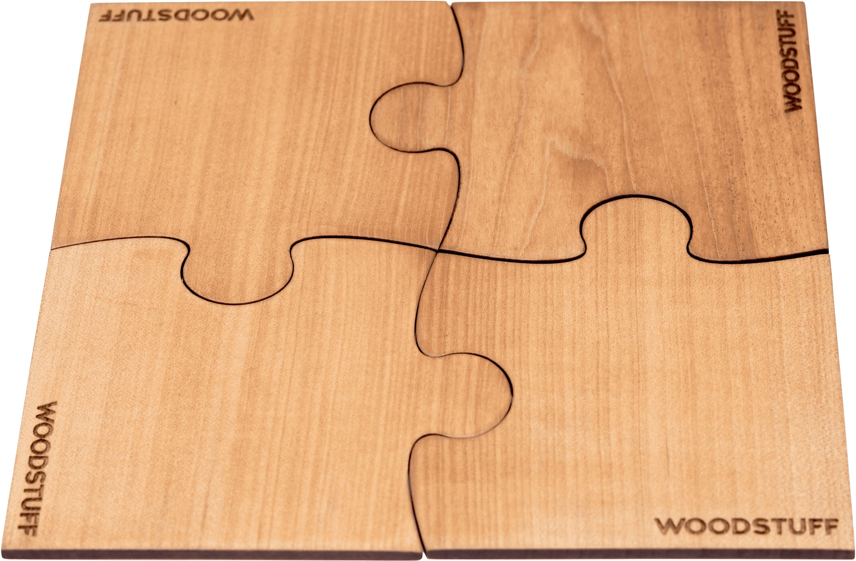 Jigsaw Puzzle Piece Coasters Set of 4 Personalized Wooden Etsy