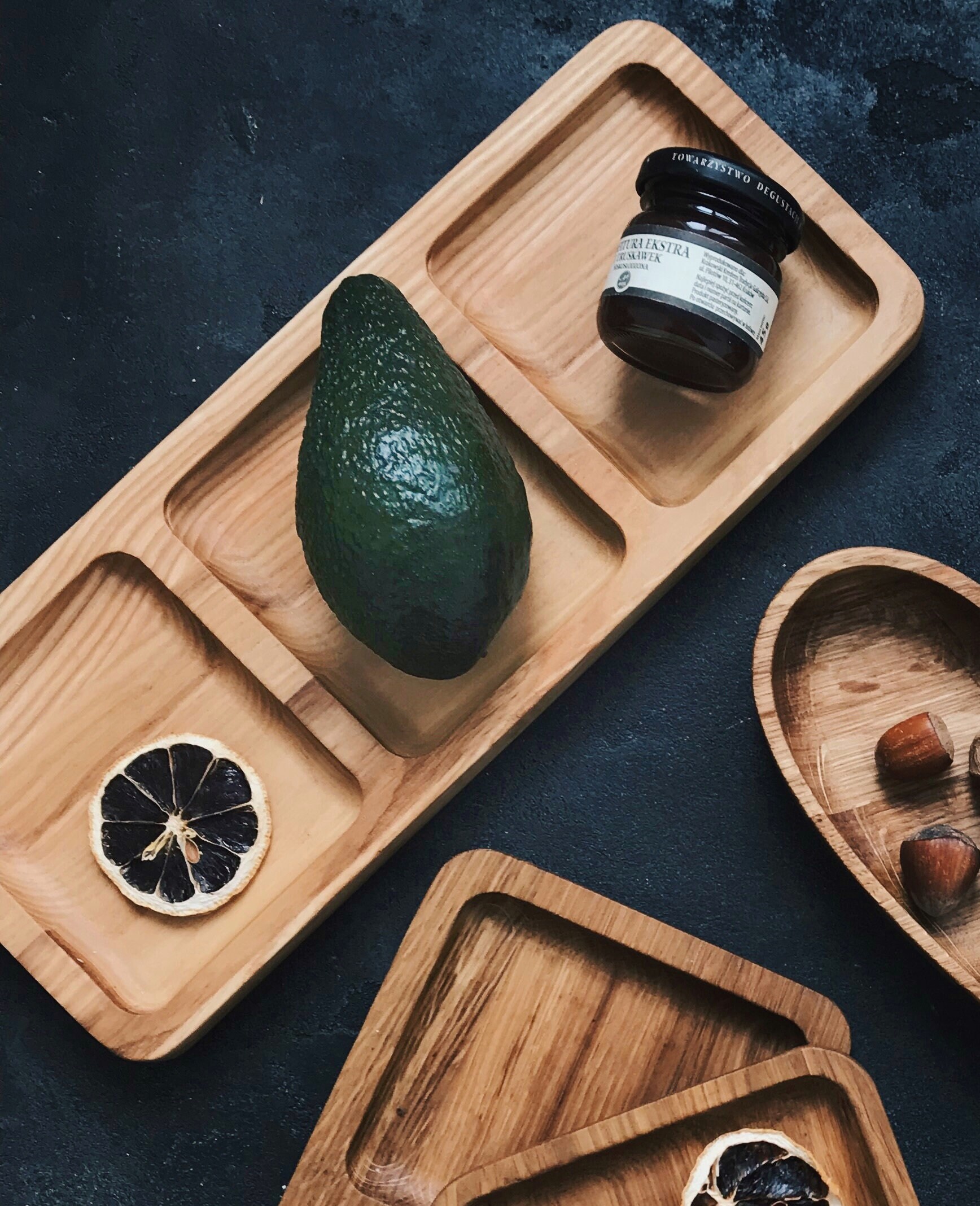 Divided Plate Small Wooden Serving Tray With 3 Sections Etsy