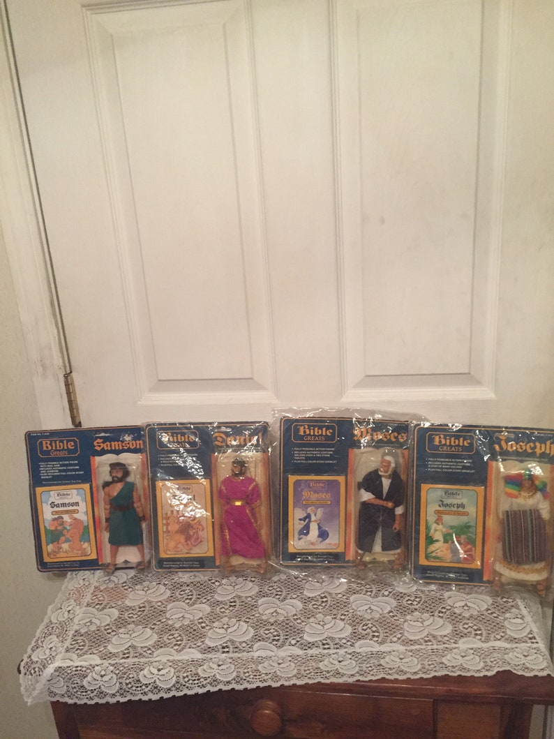 Bible Greats 1985-86 Action Figures NIB Sampson Daniel Moses and Joseph