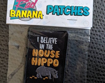 House Hippo SEW ON patch