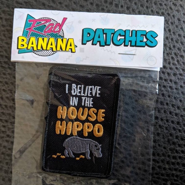 House Hippo SEW ON patch