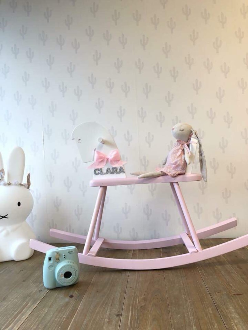 personalized wooden rocking horse