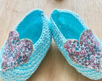 Slippers 0-6 months in soft knit
