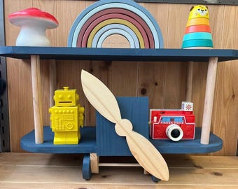 Wooden airplane shelf