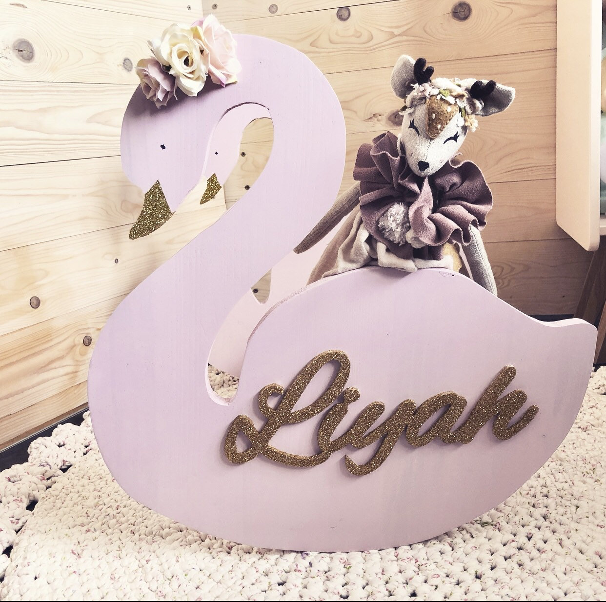 Banc Enfant Cygne Personnalisé Couleur Au Choix