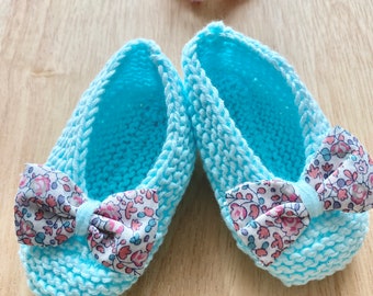 Slippers 0-6 months in soft knit