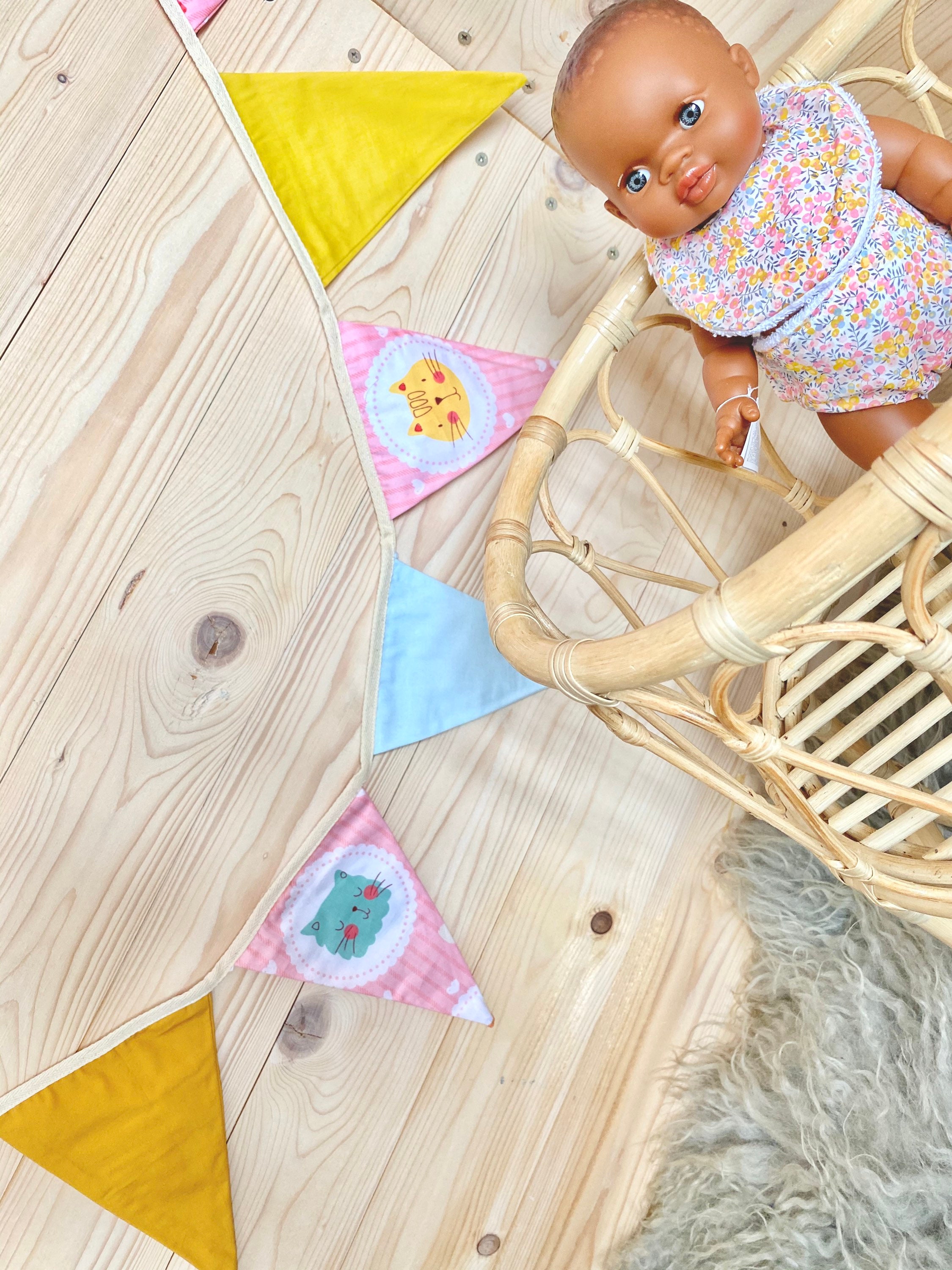 Guirlande Fanions Imprimé Chat Chambre d'enfant