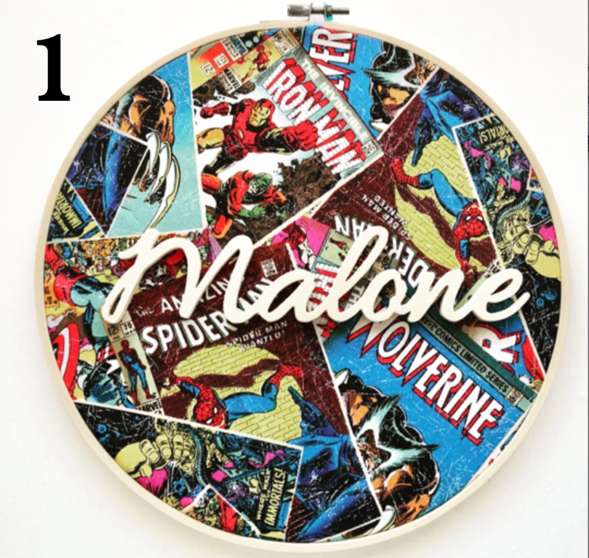 Cercle en Bois et Tissu Personnalisable avec Prénom