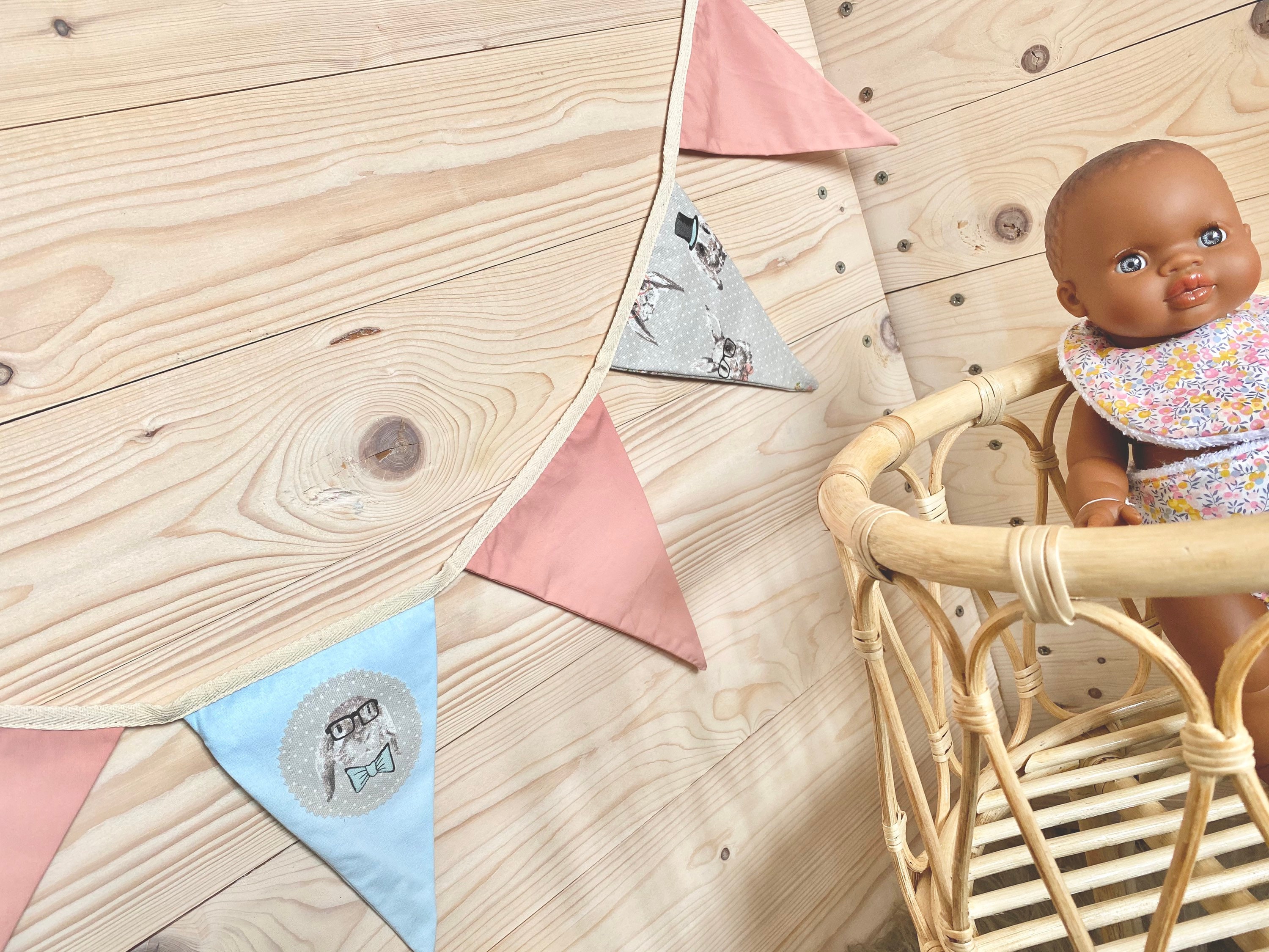 Guirlande Fanions Lapin Bleu Chambre d'enfant