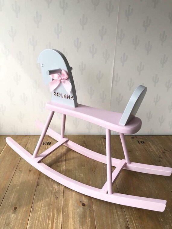 personalized wooden rocking horse