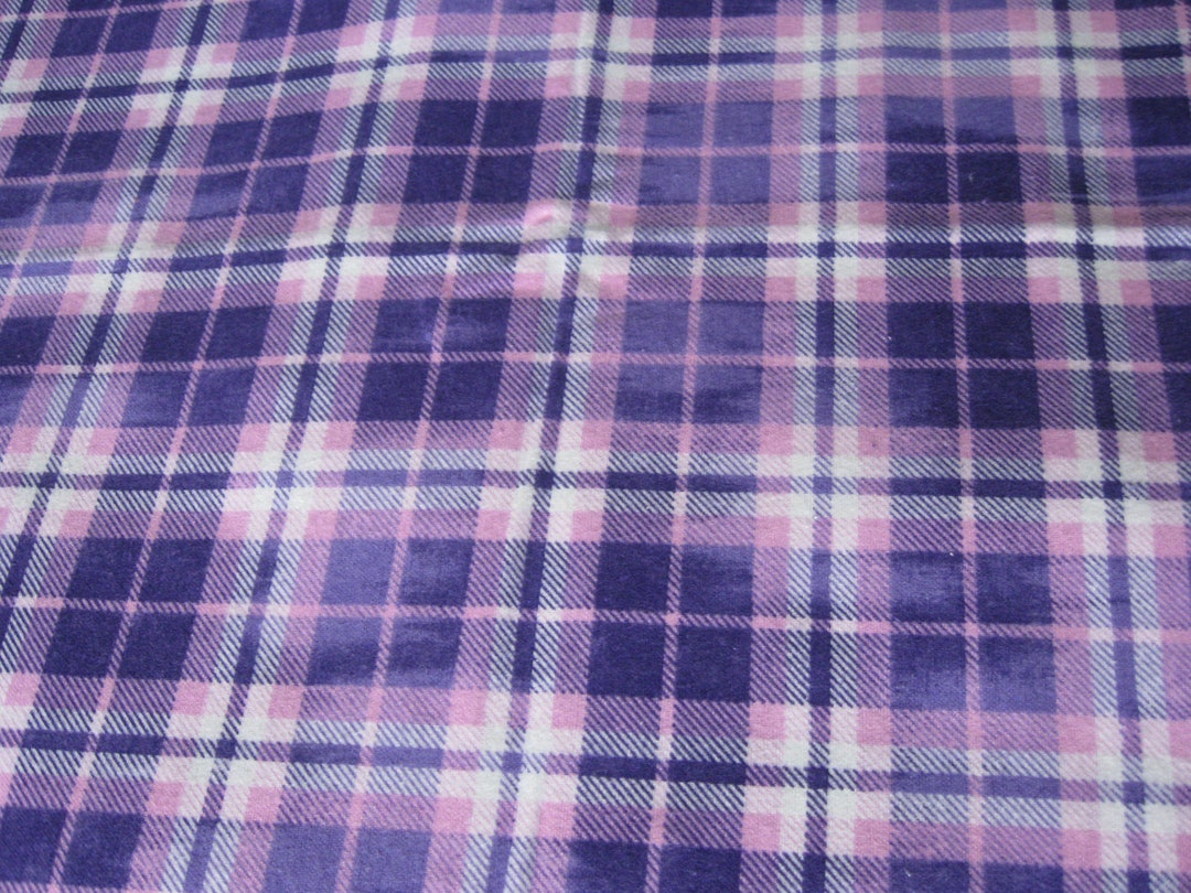 Flannel Fabric Purple and Pink Tartan plaid, 100% Cotton. New Not ...