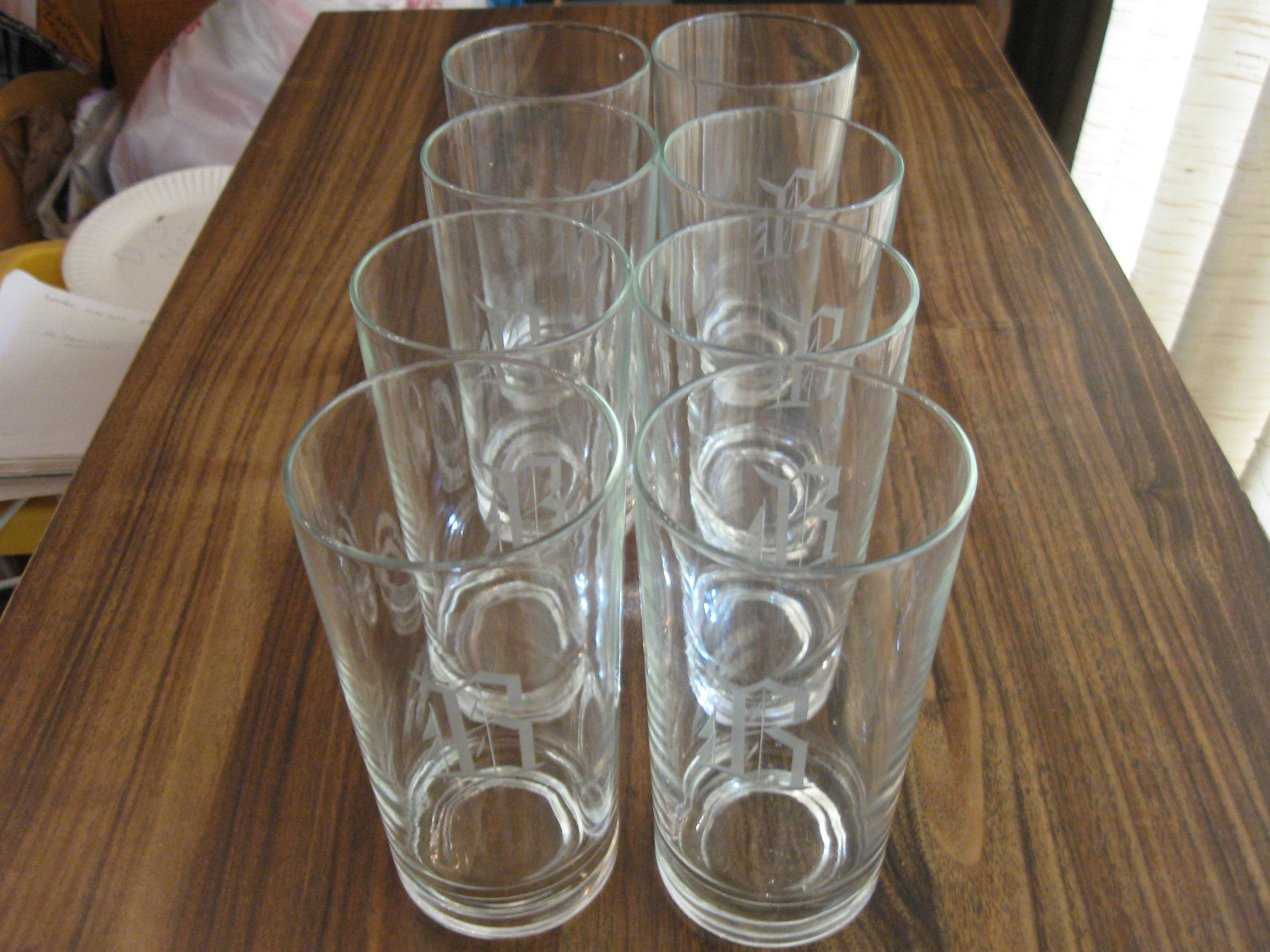 HEAVY GLASS DRINKING GLASSES 4 x 3 inches - household items - by