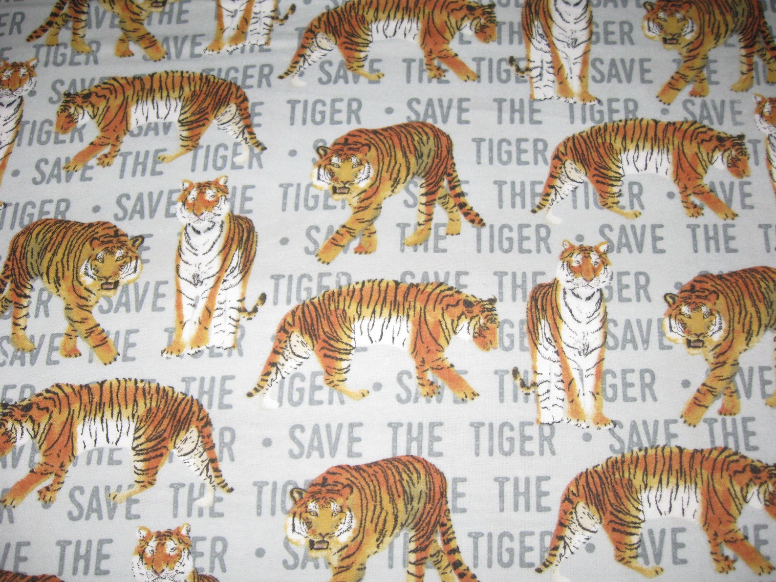 Flannel fabric save the tiger jungle animal 100 cotton. Etsy