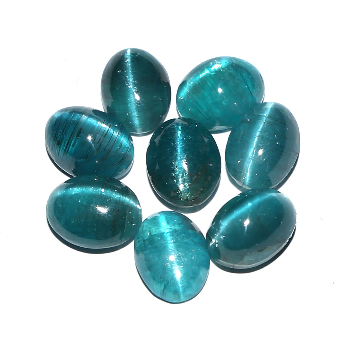AAA Natural Apatite Cat's Eye 7X9 mm Oval Cabochon 8 Pcs Etsy