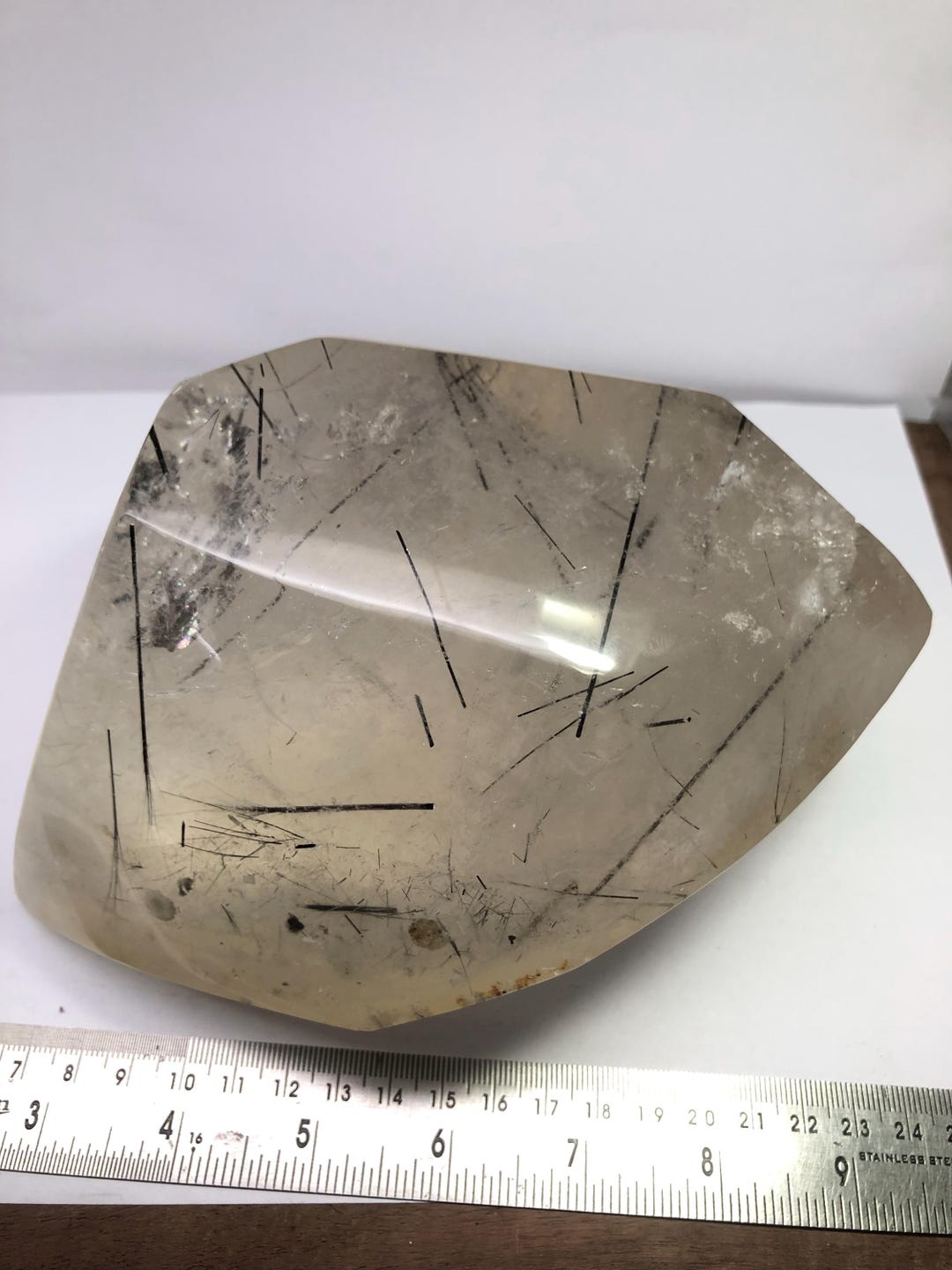 2550 Gram Unique Tumbled Piece, Black Rutile Quartz Stone, Natural ...