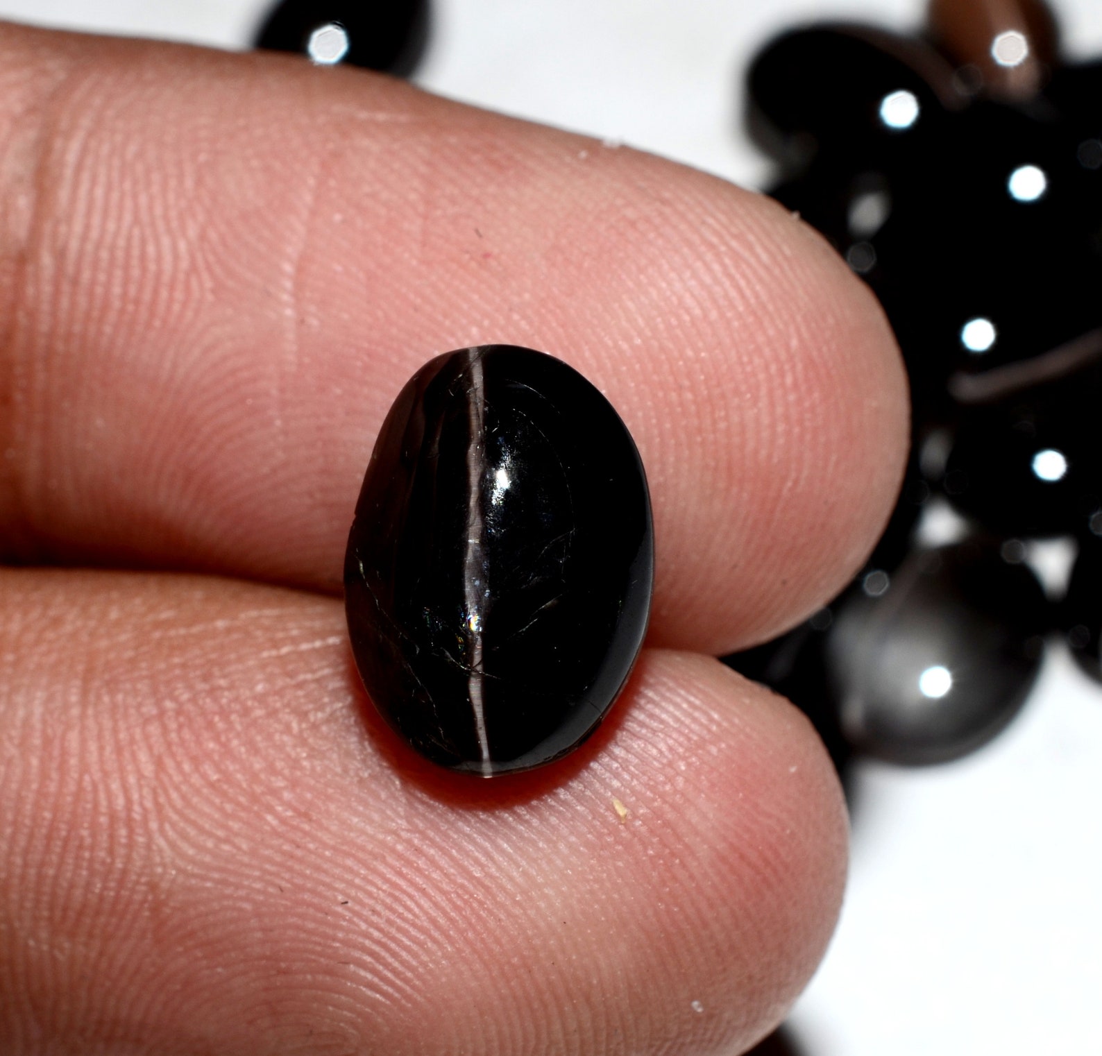 Natural Black Cats eye Loose Gemstone Shape Oval Cabochon Free Etsy