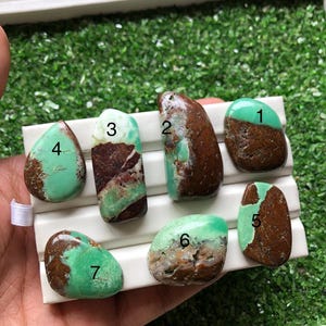 Polished Bio Chrysoprase Cabochon: Natural Green Gemstone for Jewelry