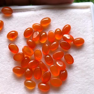 Carnelian Cabochon Lot: 6x4mm Oval Gemstone for Jewelry Making