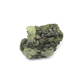 Raw Prehnite Specimen: Natural Green Crystal Cluster, Mali