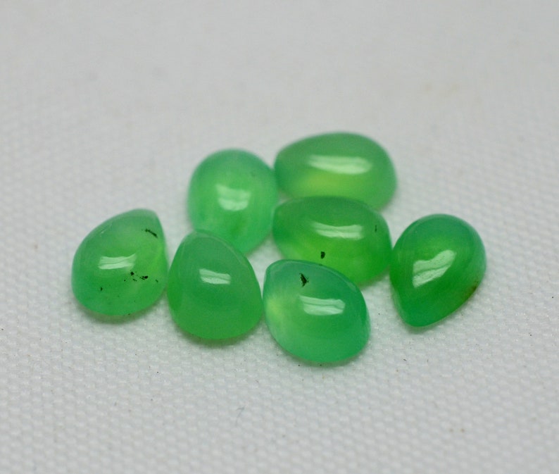 C8785 6X4 MM AAA+ Top Quality Loose Gemstone Fine Quality 7 Pieces Lot Natural Crysoface Smooth Cabochon Pear Shape