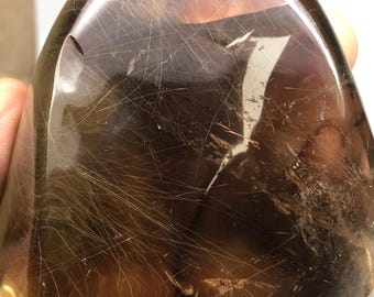 Golden Rutilated Quartz Freeform: 340g Tumbled Crystal Stone