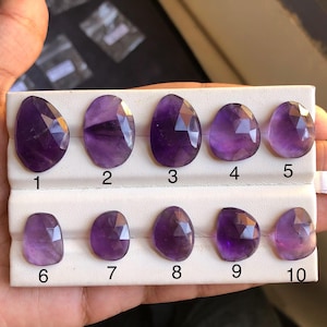Natural Faceted Amethyst Gemstone, Loose Rose Cut Purple Amethyst Stone For Jewelry Making AM#2