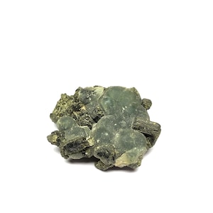 Raw Prehnite Crystal Cluster: Natural Green Gemstone Specimen, Mali
