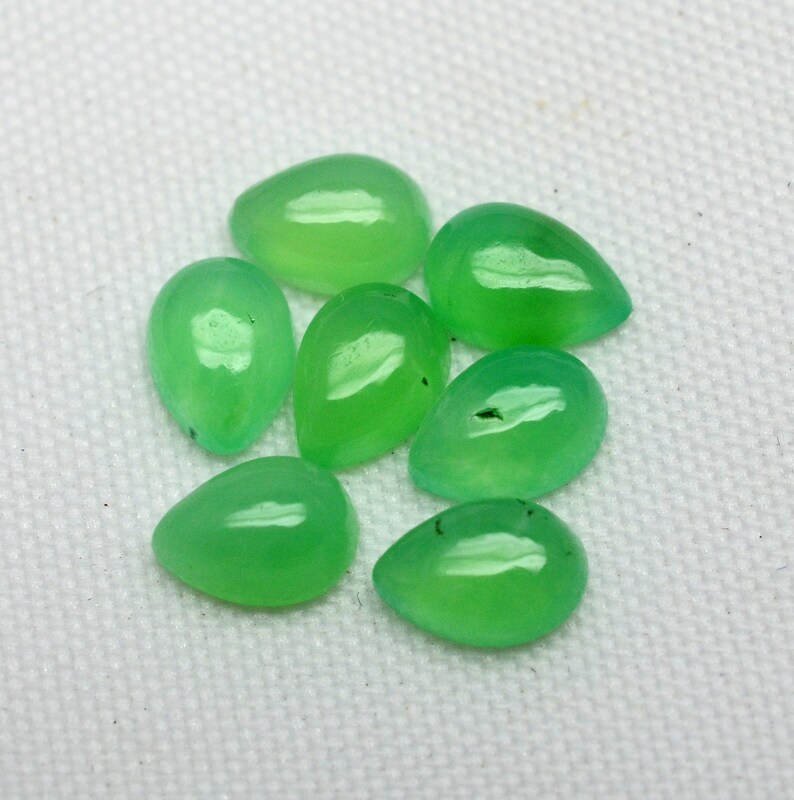 C8785 6X4 MM AAA+ Top Quality Loose Gemstone Fine Quality 7 Pieces Lot Natural Crysoface Smooth Cabochon Pear Shape