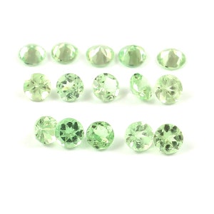 Top Quality Green Garnet Stone, Natural Faceted Green Tsavorite Loose Gemstone 22 Piece Lot, 2.5 MM Round Shape, 2.15 Carat Weight.