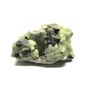 Raw Prehnite Crystal Cluster: Natural Green Gemstone Specimen, Mali Origin