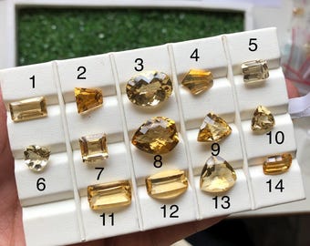 AAA Citrine Gemstone, Loose Yellow Stone Brazil Origin, Faceted Citrine For Jewelry