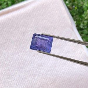 AAA Emerald Cut Tanzanite Gemstone: 3.20 Carat Violet-Blue Stone